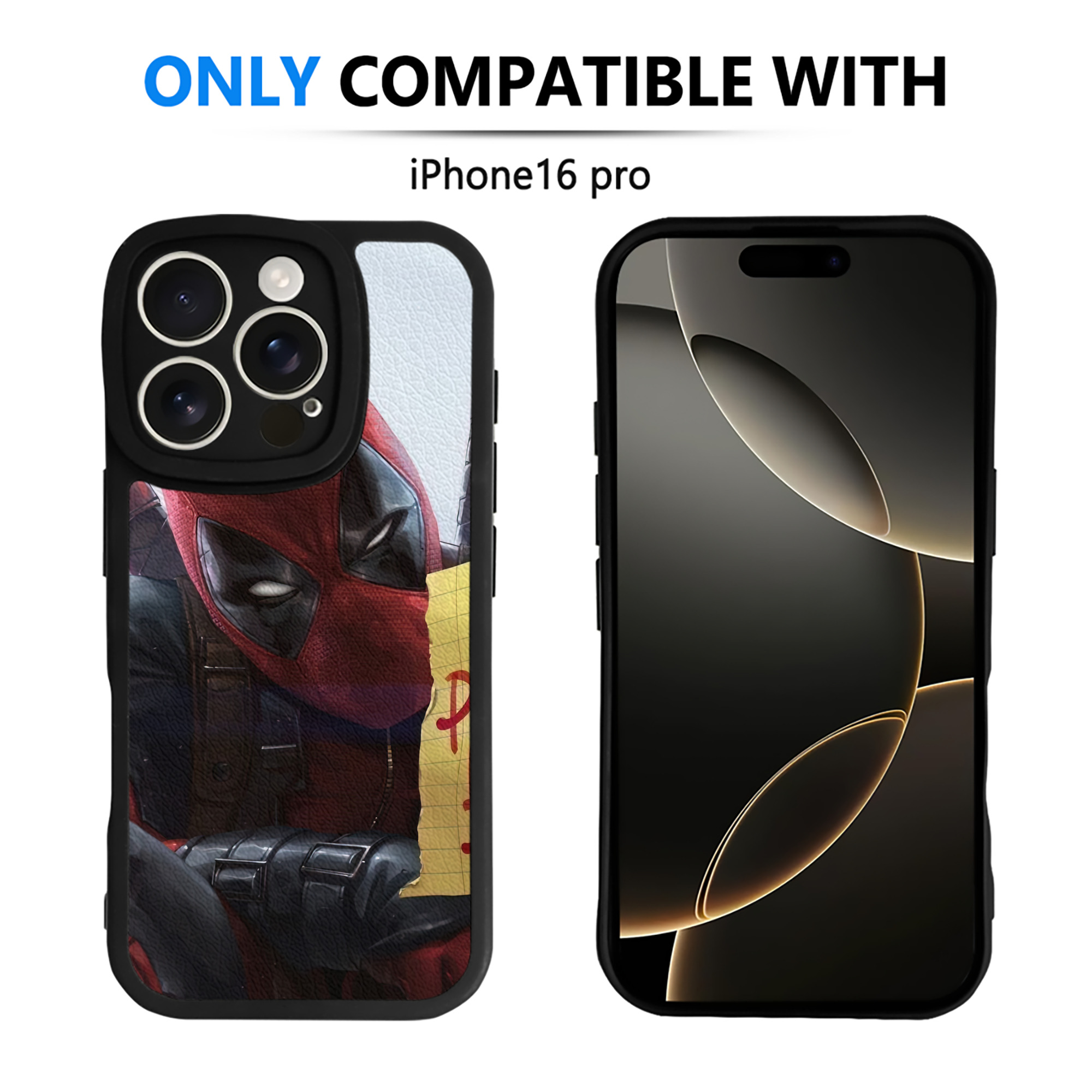 （画像用） Deadpool デッドプール 【iPhone 16シリーズ対応】シリコンスマホケース（レザー調） 材質：シリコン